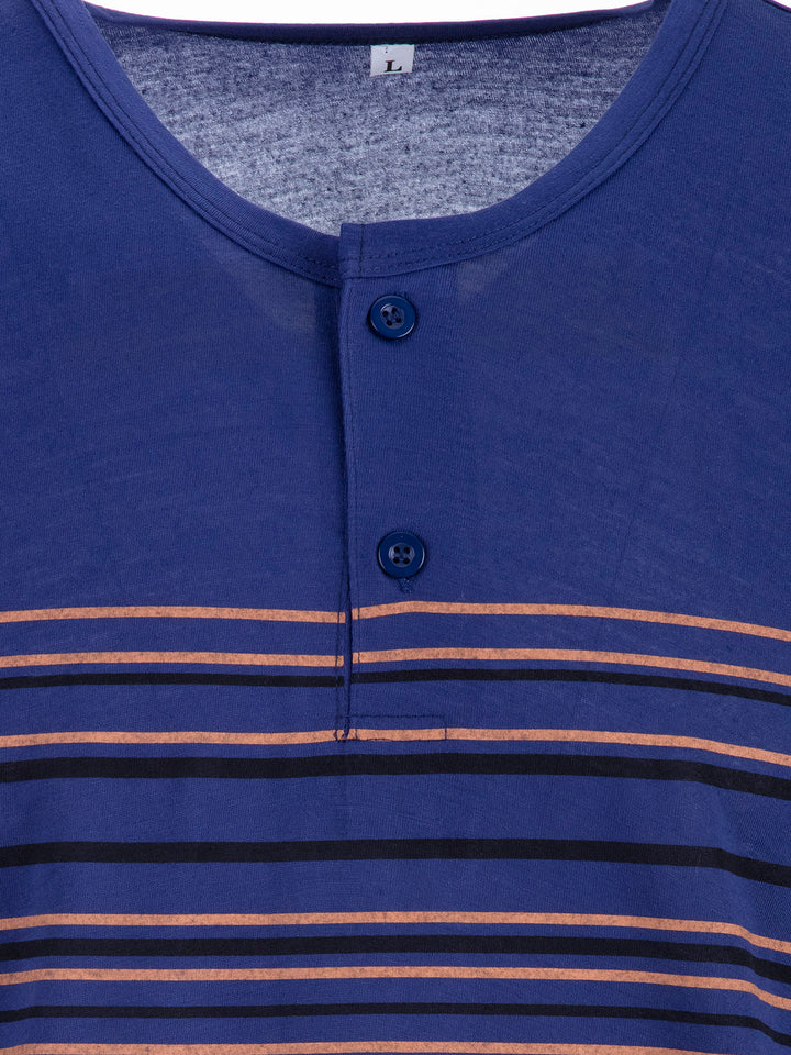 Pajama Set Shorty - Stripe Buttons