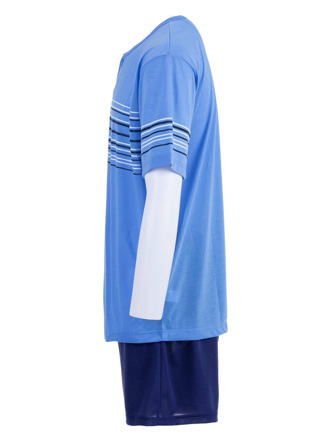 Pyjama Set Shorty - Streifen Knöpfe