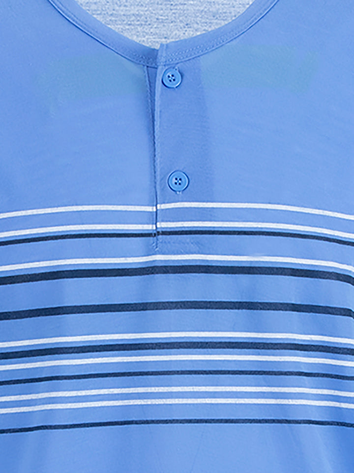 Pajama Set Shorty - Stripe Buttons