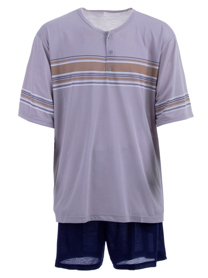 Pyjama Set Shorty - Streifen Köpfe