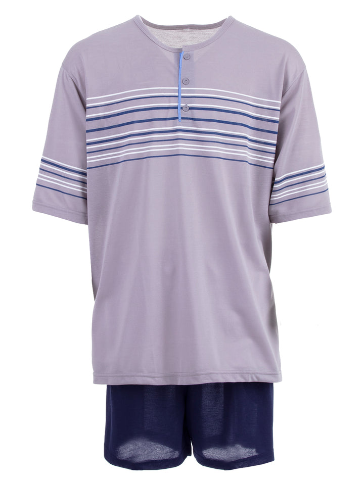 Pyjama Set Shorty - Getreift 3XL-5XL
