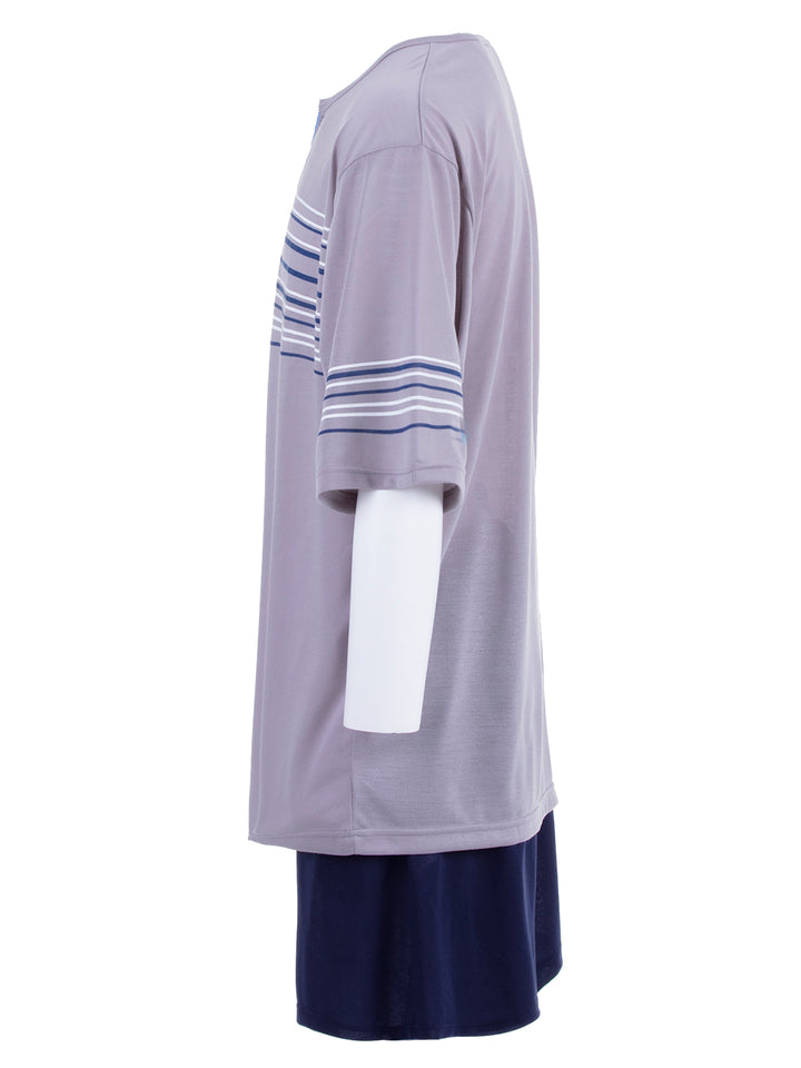 Pyjama Set Shorty - Getreift 3XL-5XL