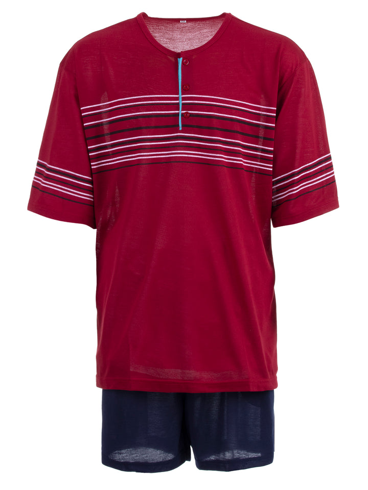Pyjama Set Shorty - Getreift 3XL-5XL
