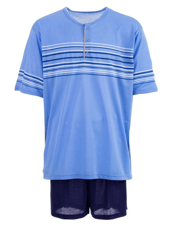 Pyjama Set Shorty - Getreift 3XL-5XL