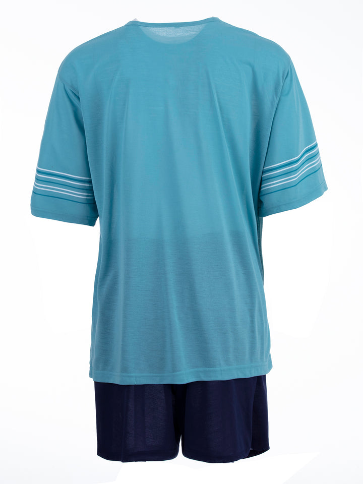 Pyjama Set Shorty - Getreift 3XL-5XL