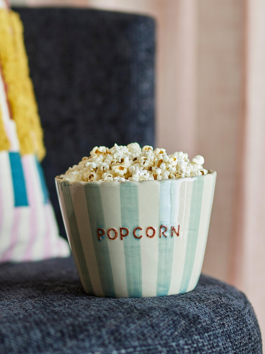 Chip Schale "POPCORN", Blau, Steingut, Ø17,5 cm