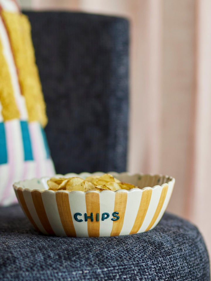 Chip Schale "CHIPS", Gelb, Steingut, Ø24 cm