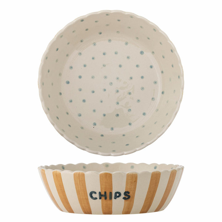 Chip Schale "CHIPS", Gelb, Steingut, Ø24 cm