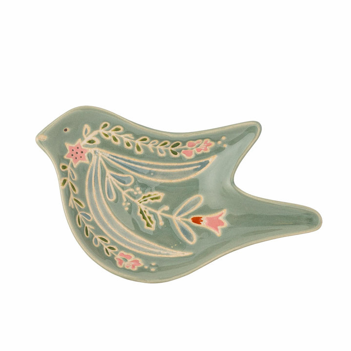 Rosalynde Servierplatte Vogel, Grün, Steingut