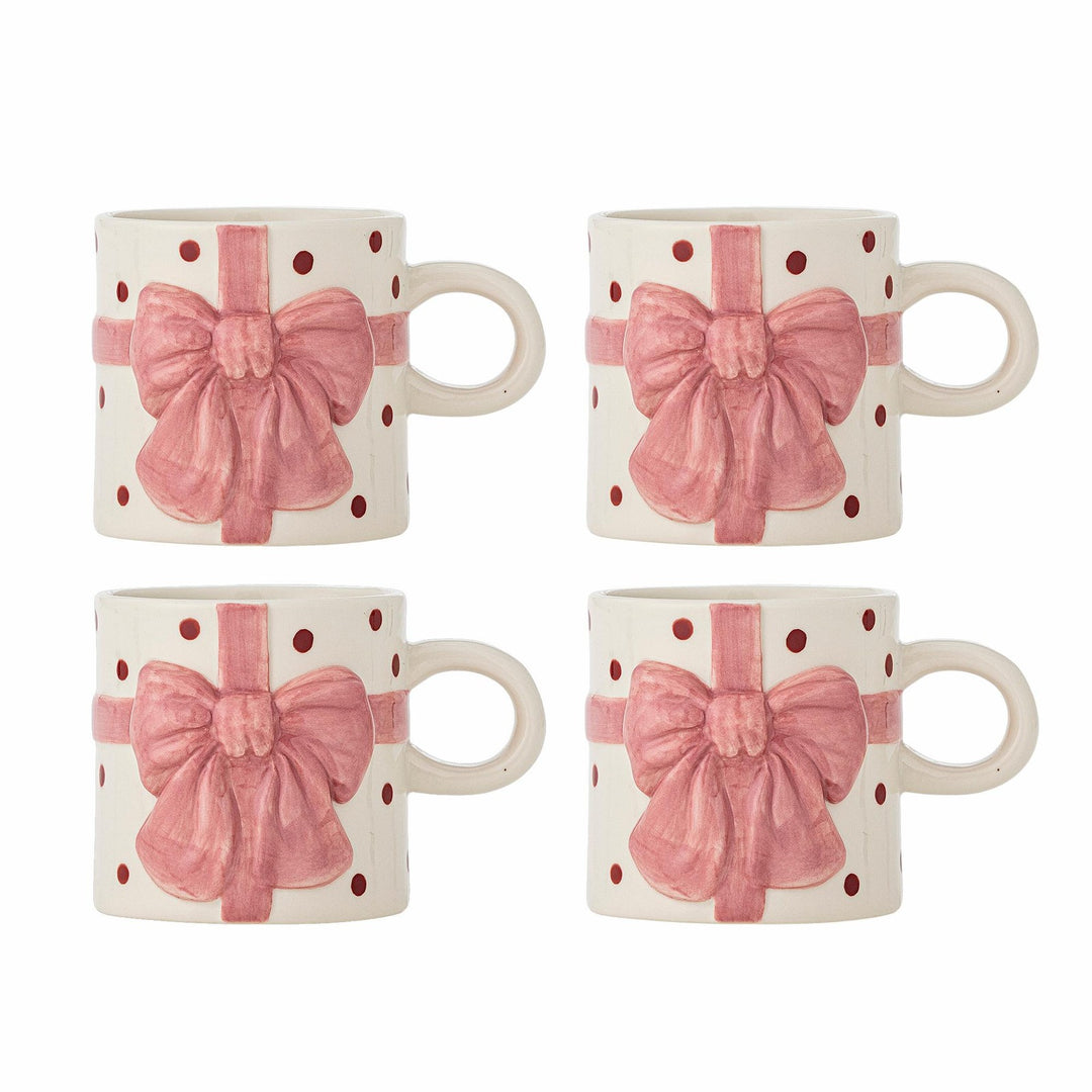 Bowie Becher-Set, Rose, Steingut, 4-teilig