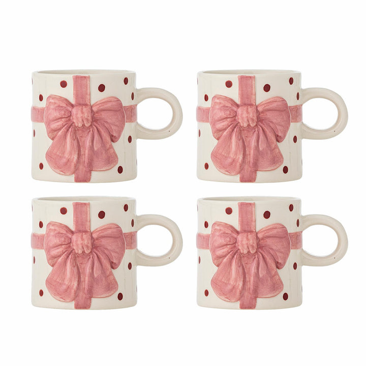 Bowie Becher-Set, Rose, Steingut, 4-teilig