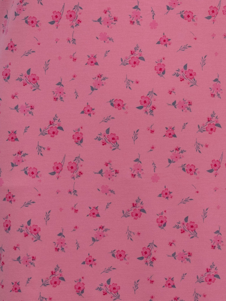 Nachthemd Kurzarm -  Rüsche mit Blumen