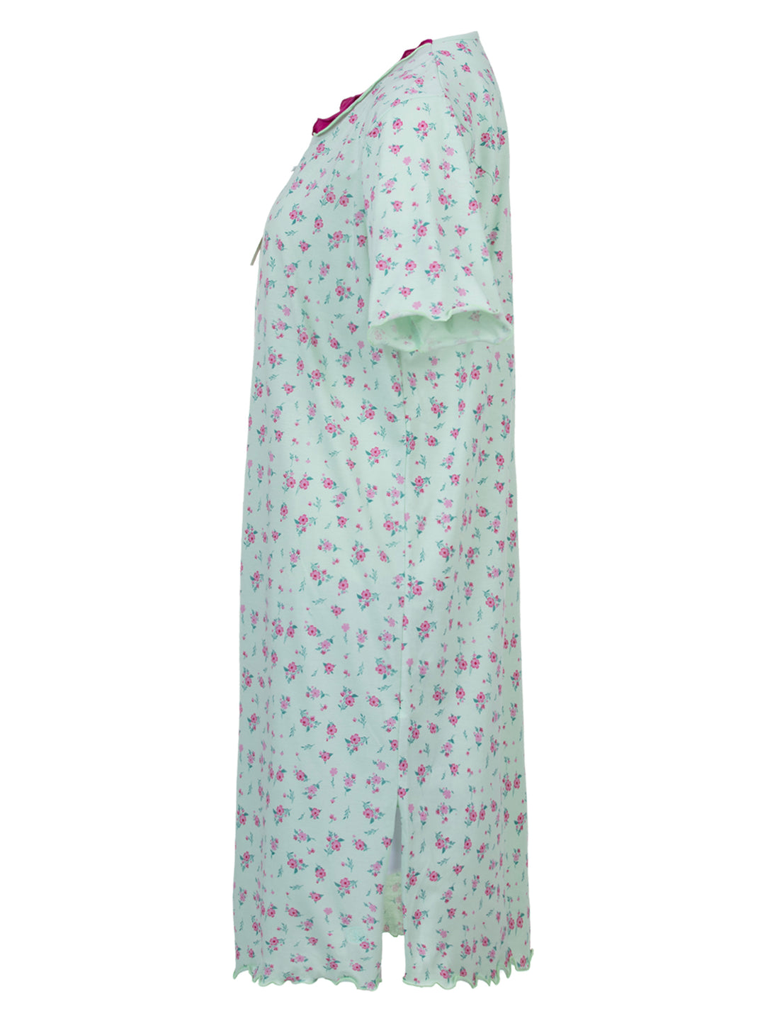 Nachthemd Kurzarm -  Rüsche mit Blumen