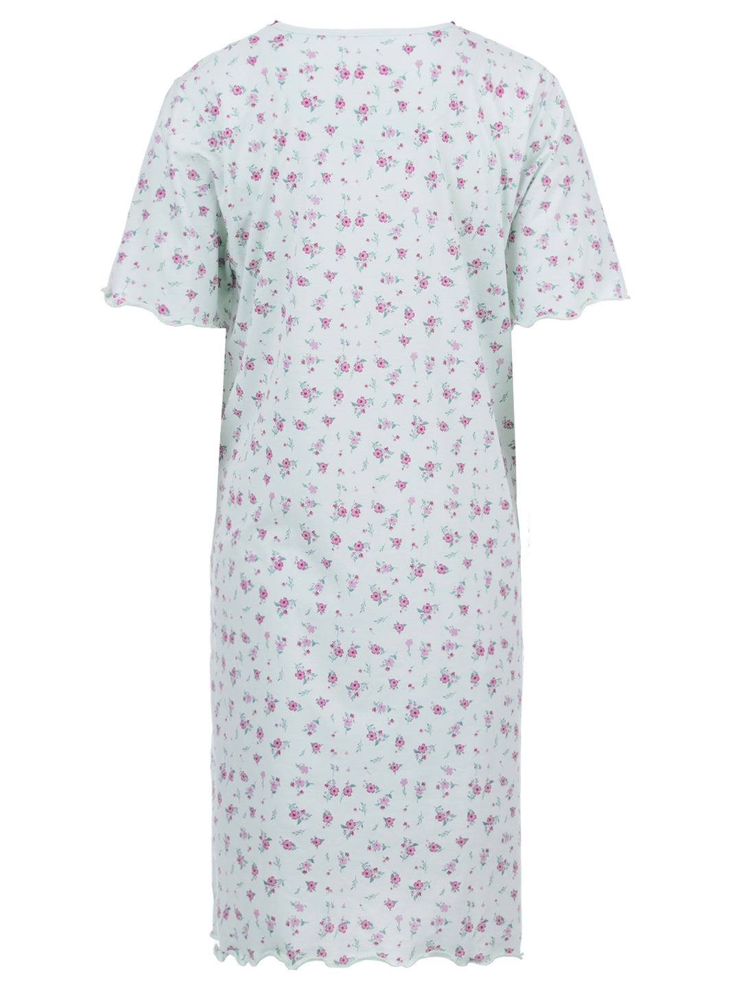 Nachthemd Kurzarm -  Rüsche mit Blumen