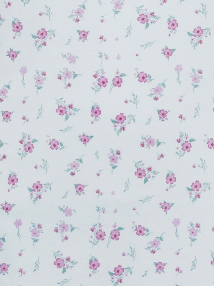Nachthemd Kurzarm -  Rüsche mit Blumen