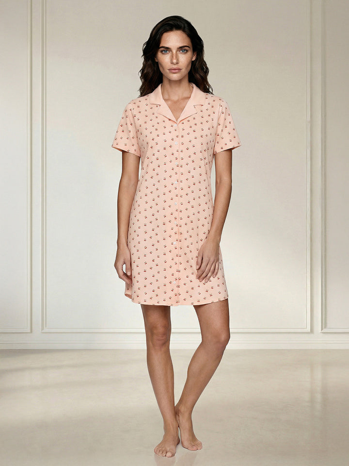 Nachthemd Kurzarm - Milla Kirsche