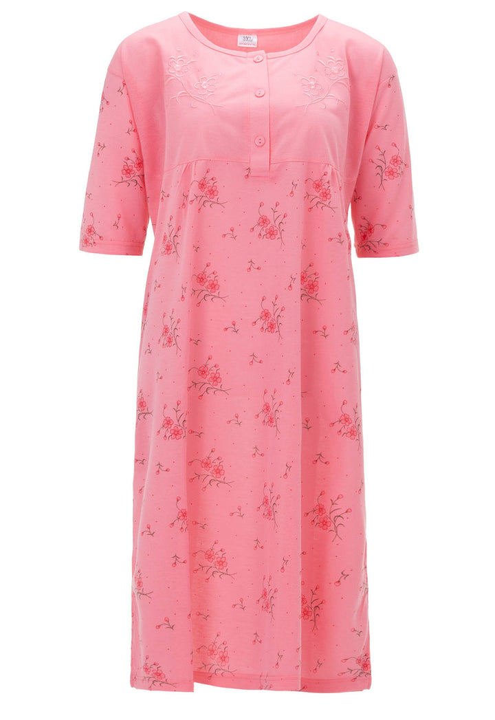 Nightgown short sleeve - flowers 3XL-6XL