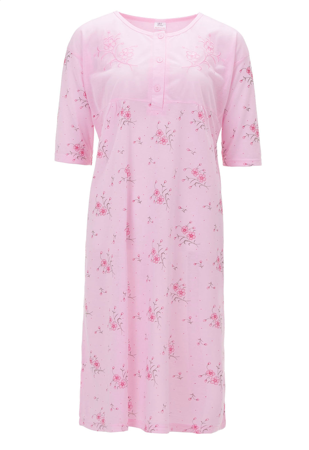 Nightgown short sleeve - flowers 3XL-6XL