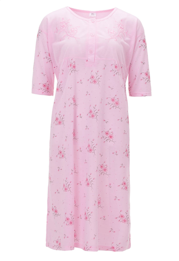 Nightgown short sleeve - flowers 3XL-6XL