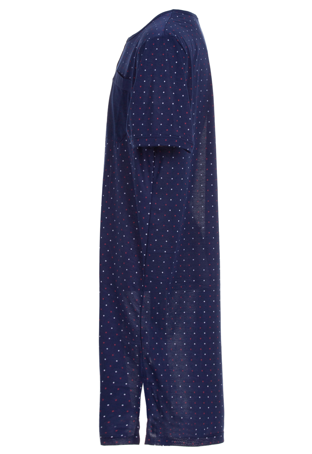 Nightgown short-sleeved - dots with button placket