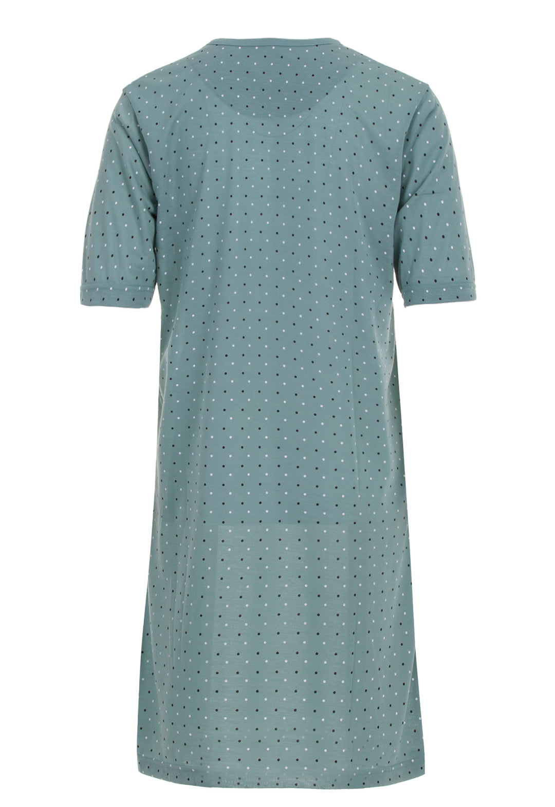 Nightgown short-sleeved - dots with button placket