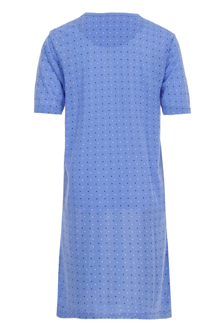 Nightgown short-sleeved - dots with button placket