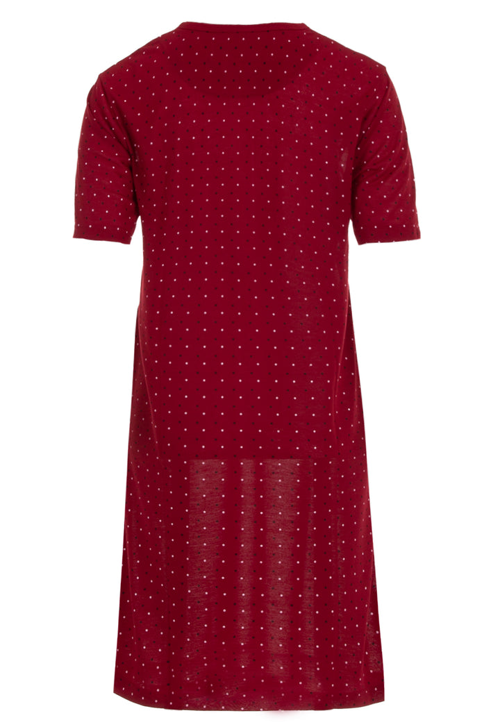 Nightgown short-sleeved - dots with button placket