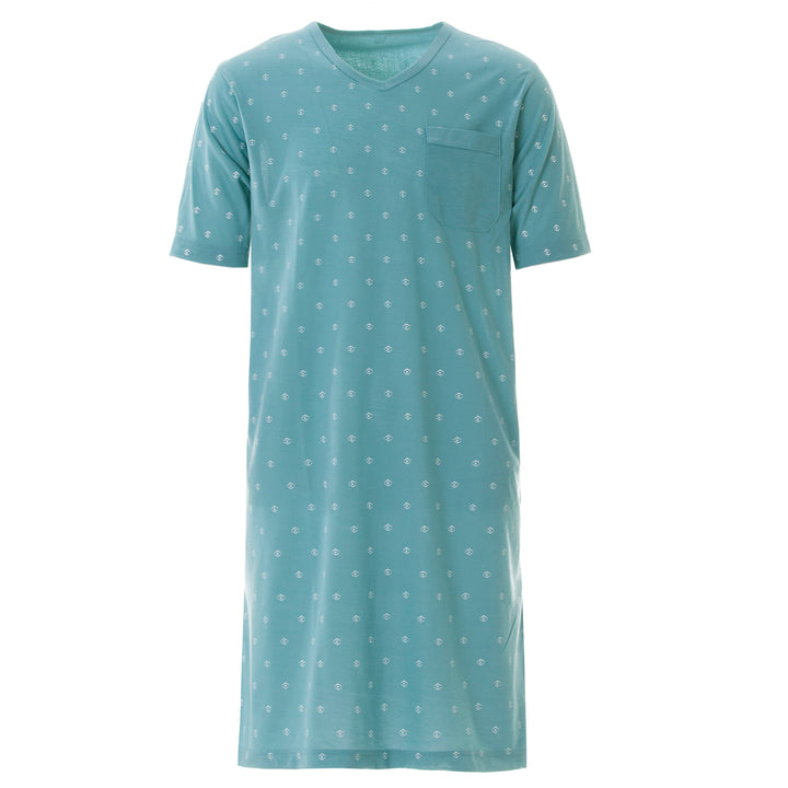 Nightgown short sleeves - rhombus V-neck eye