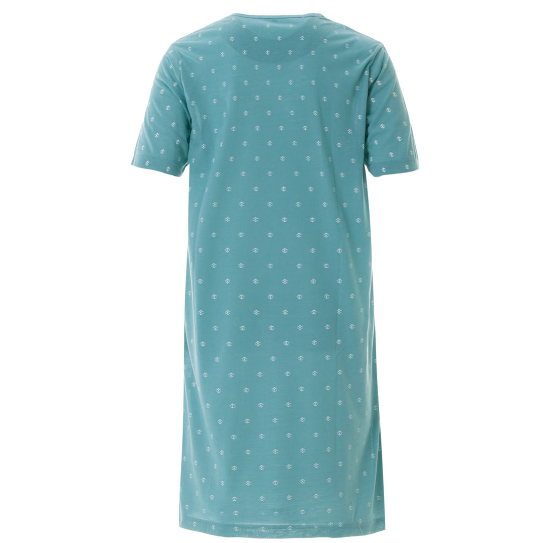 Nightgown short sleeves - rhombus V-neck eye