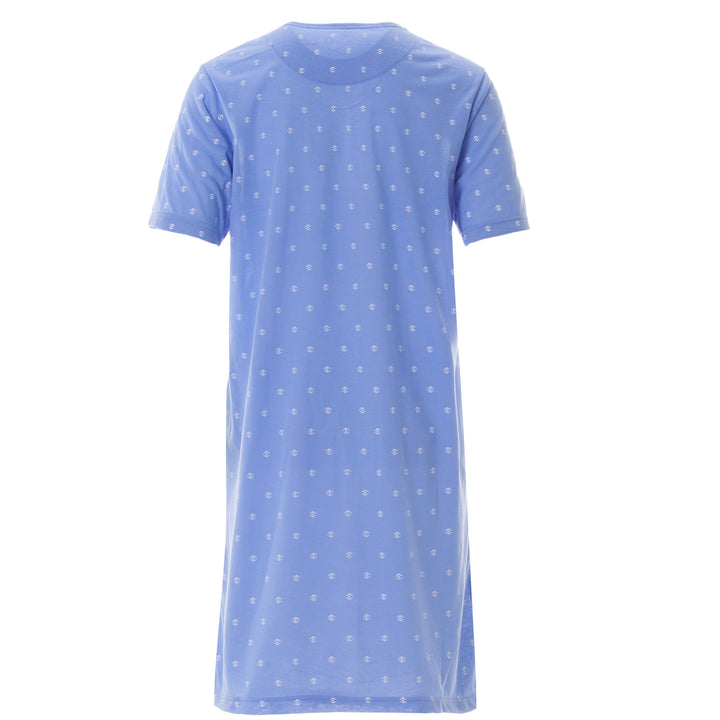 Nightgown short sleeves - rhombus V-neck eye