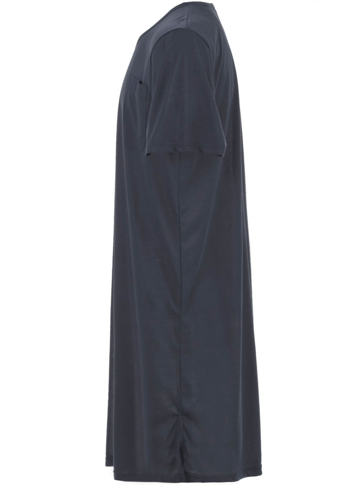Short-sleeved nightgown - Uni V-neck
