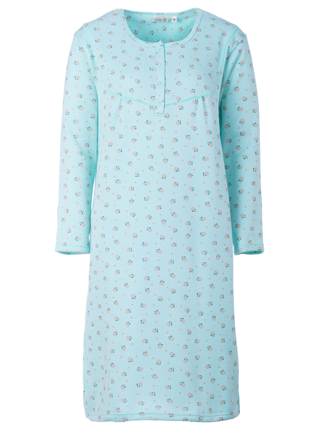 Thermo Nachthemd - Romy mit Rosen und Herzen