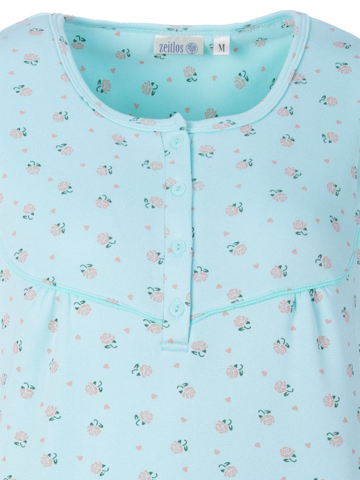 Thermo Nachthemd - Romy mit Rosen und Herzen