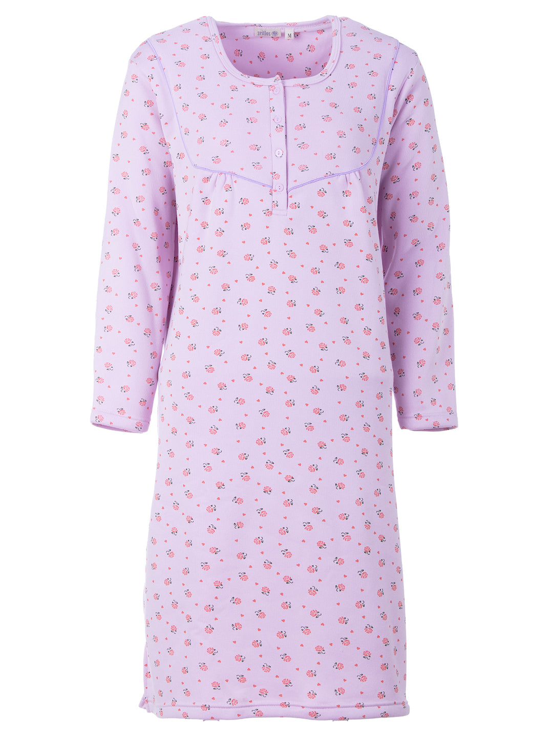Thermo Nachthemd - Romy mit Rosen und Herzen