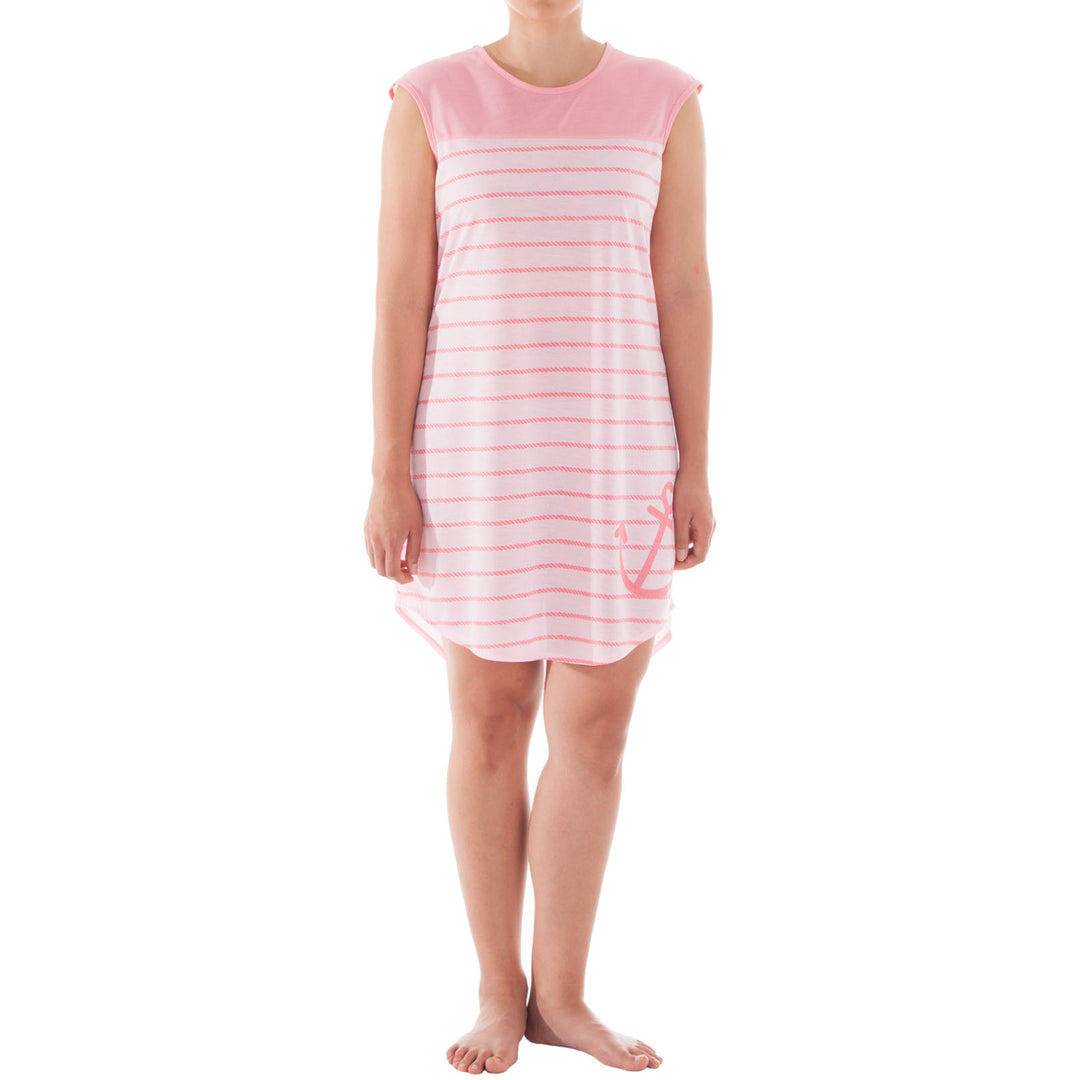 Sleeveless Nightgown - Anchor Striped