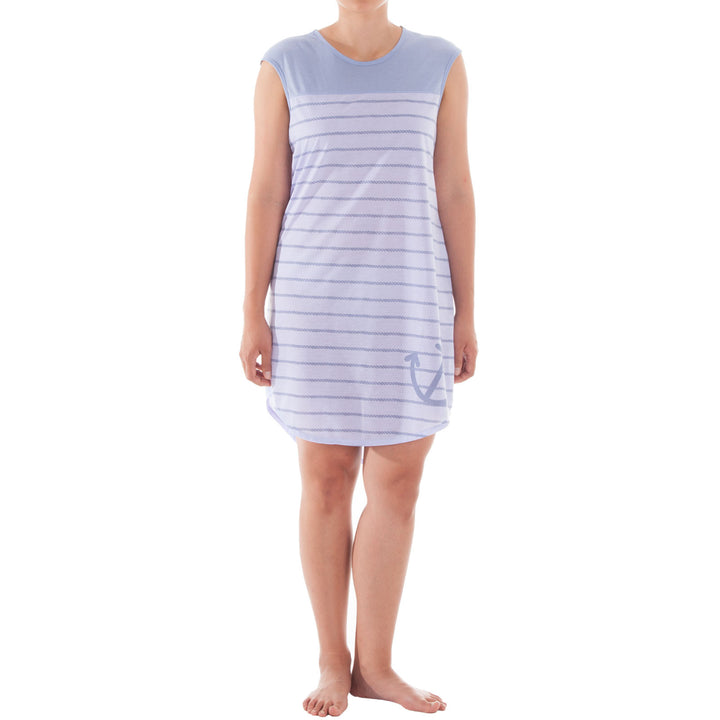 Sleeveless Nightgown - Anchor Striped