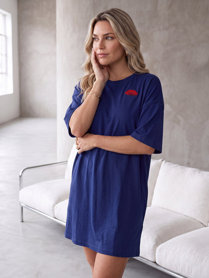 Oversized Schlafshirt - Awa 1/2 Arm mit Stickerei