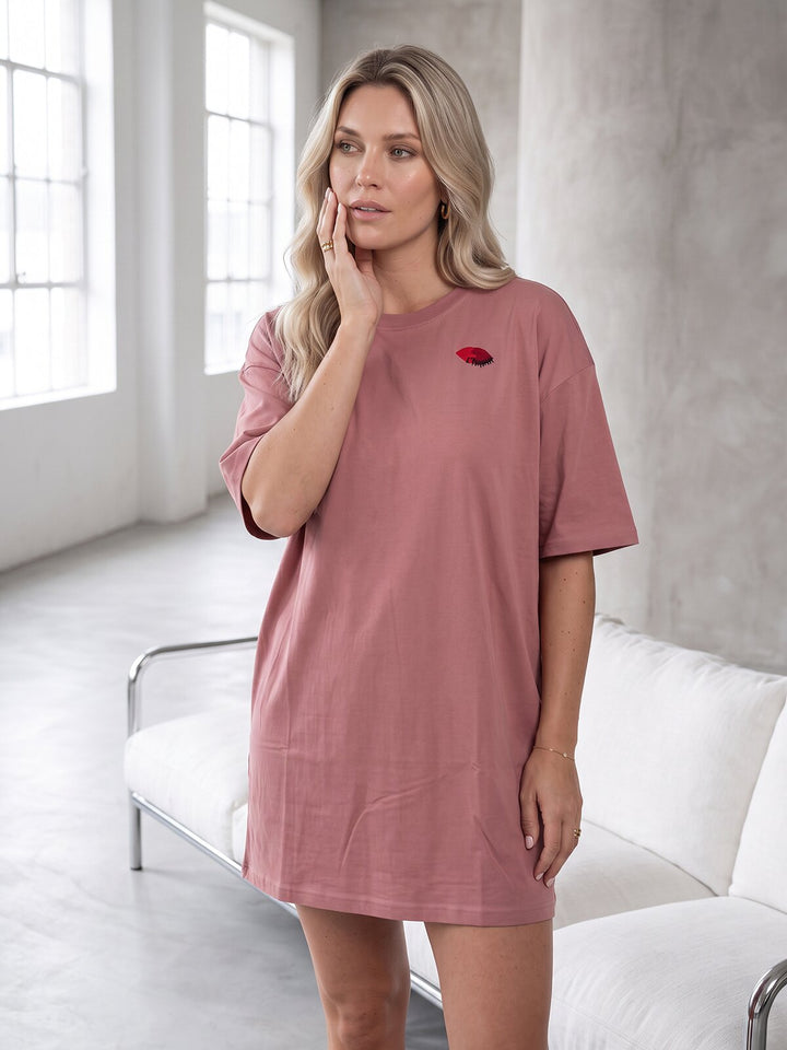 Oversized Schlafshirt - Awa 1/2 Arm mit Stickerei
