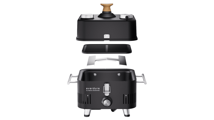Everdure CUBE ProFlame 360 Tragbarer Gasgrill mit Garhaube