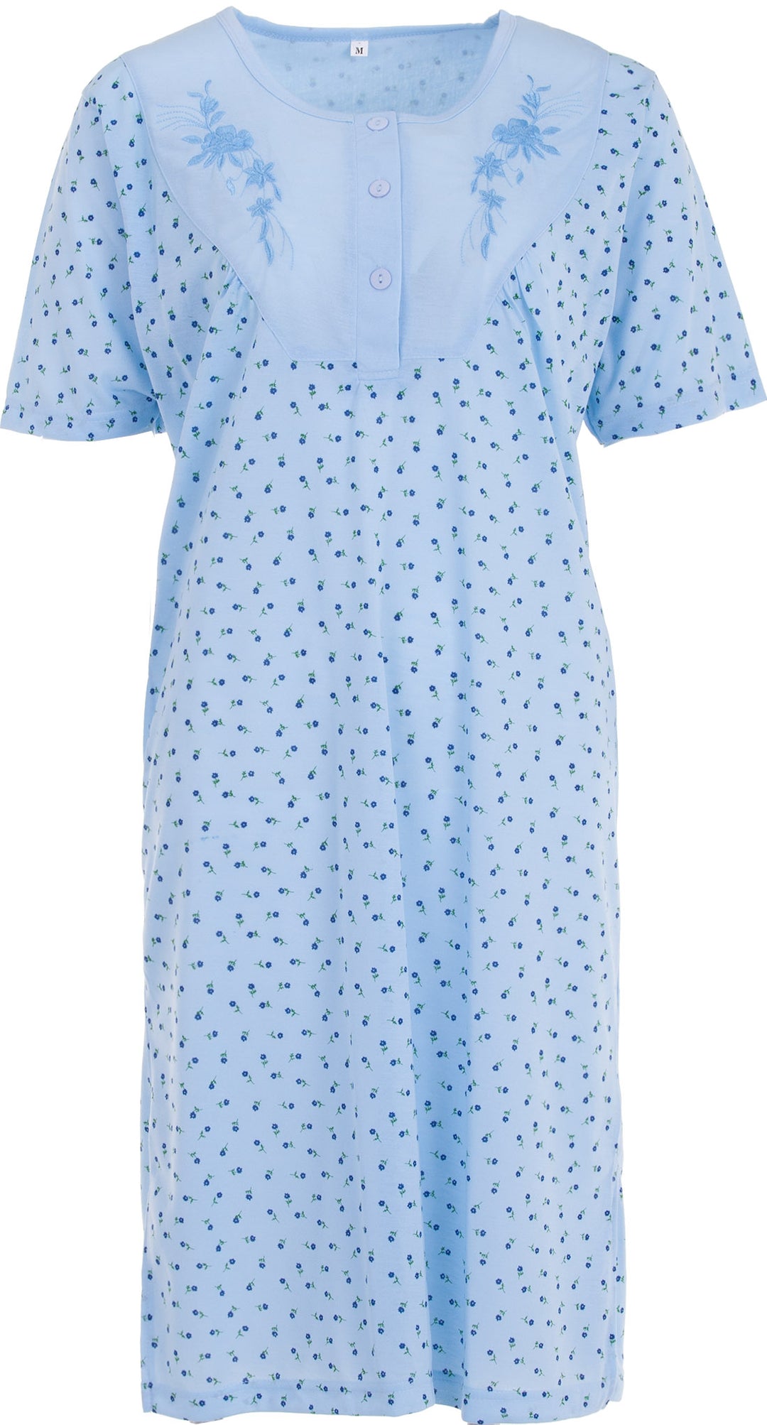 Nightgown short sleeves - embroidery flower