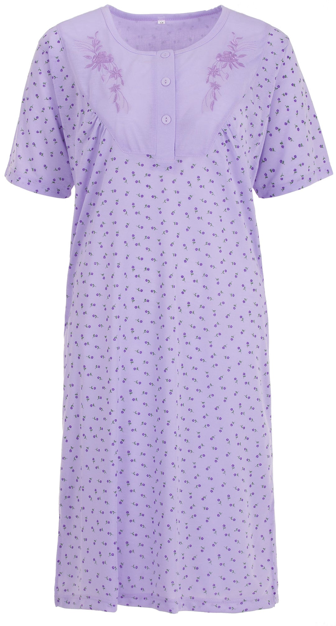 Nightgown short sleeves - embroidery flower