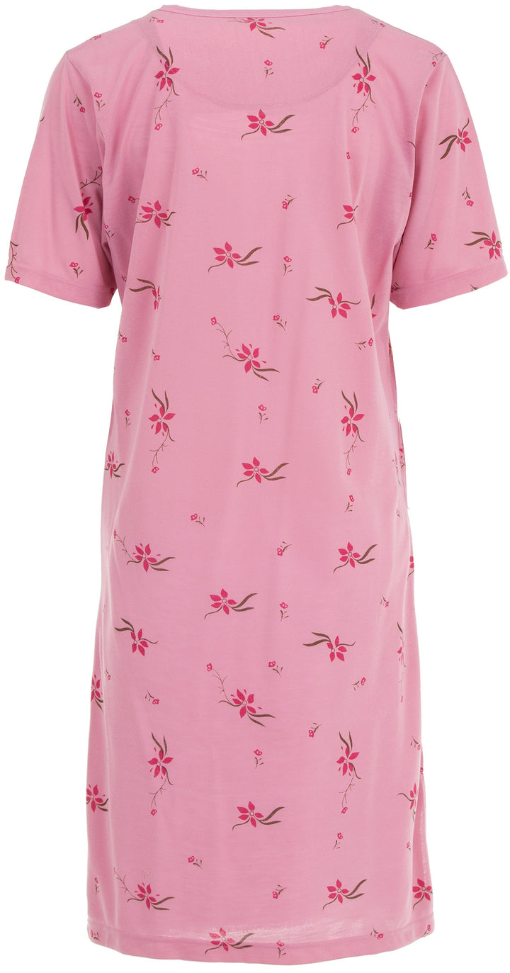 Nightgown short sleeves - embroidery flower