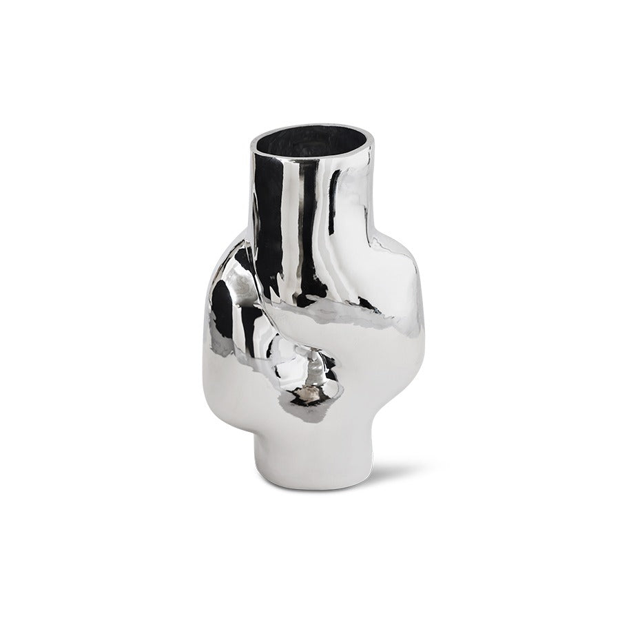 Gleam Glasvase Hoch Chrom – Design-Vase 32,5 cm, 3,5 L