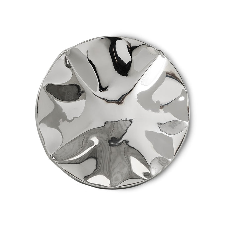 Dent Wandskulptur Chrom – Ø 68 cm Metall-Wandobjekt