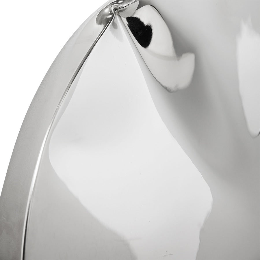 Dent Wandskulptur Chrom – Ø 68 cm Metall-Wandobjekt