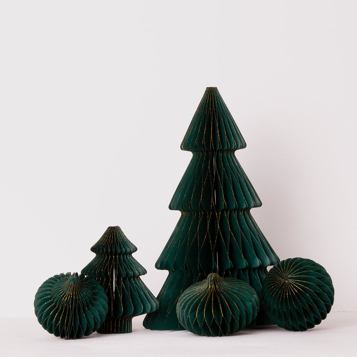 Set of 3 Christmas decorations paper fir