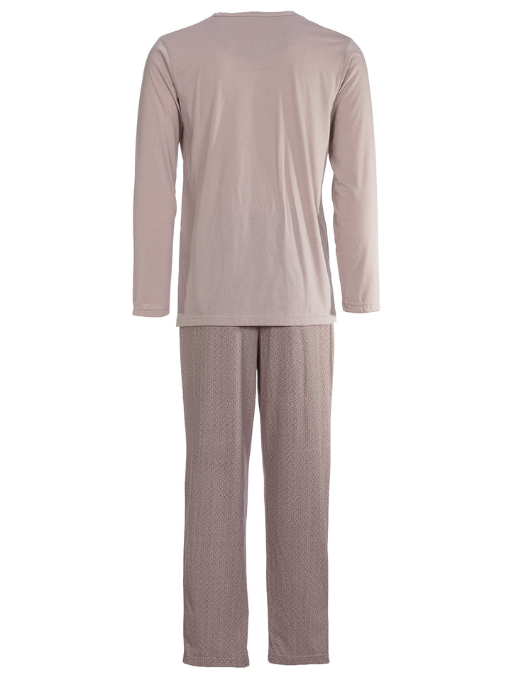 Pyjama Set Langarm - Carlo Henley Fein-Muster-Hose Brusttasche