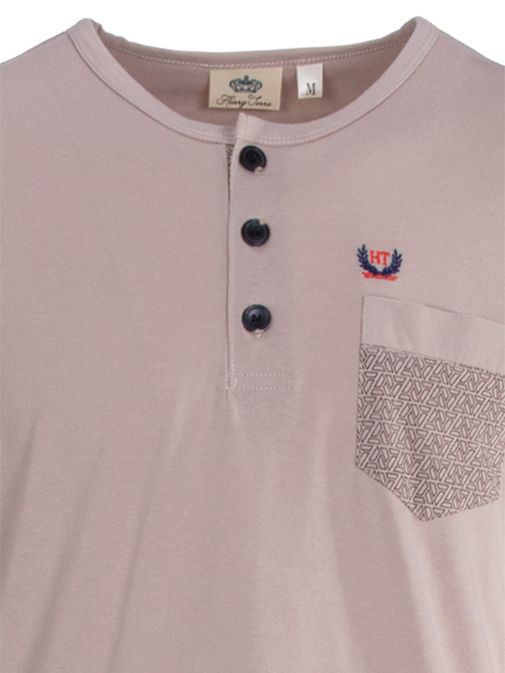 Pyjama Set Langarm - Carlo Henley Fein-Muster-Hose Brusttasche