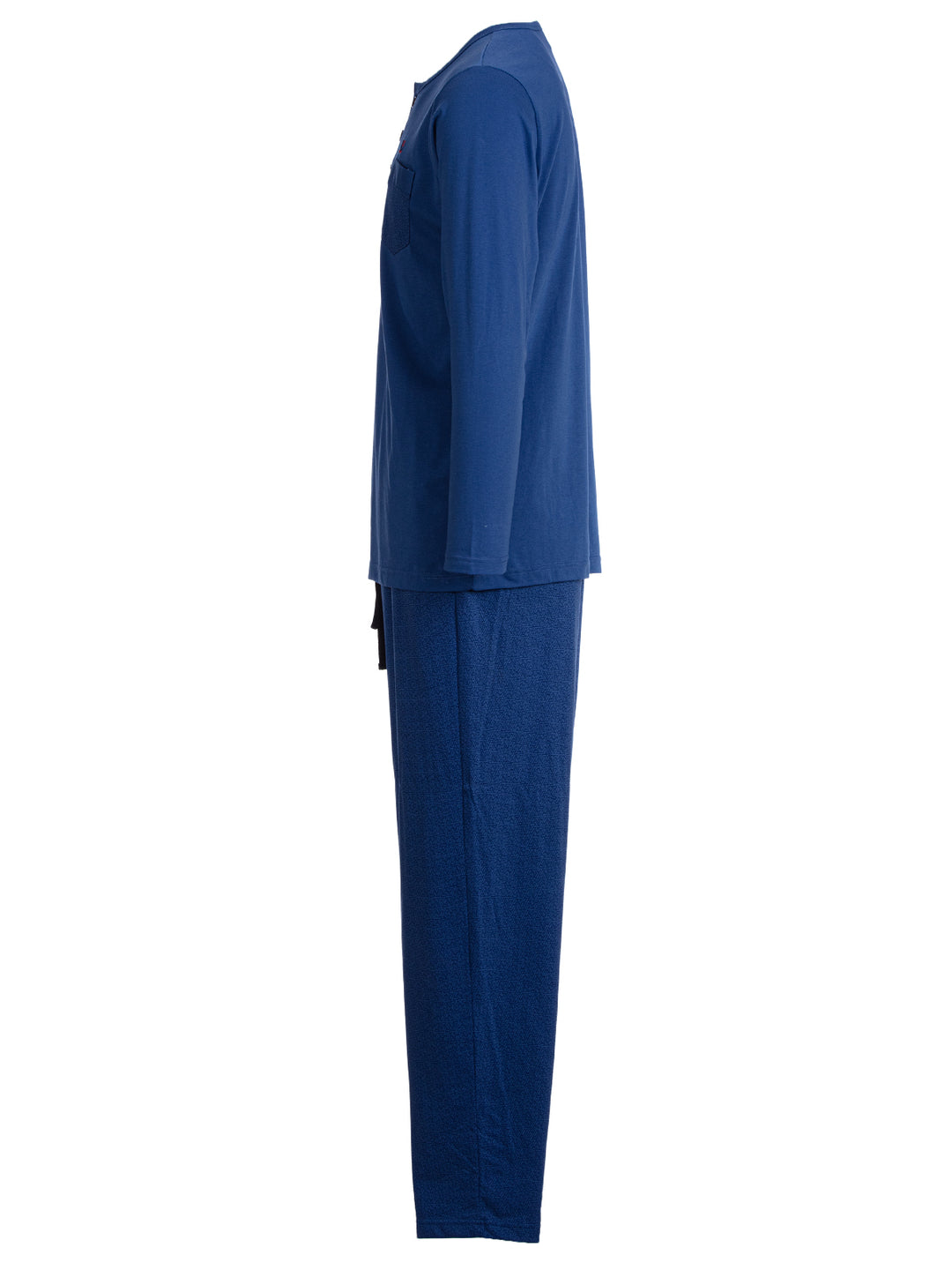 Pyjama Set Langarm - Carlo Henley Fein-Muster-Hose Brusttasche