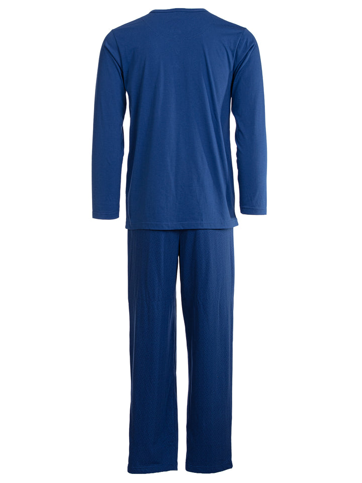 Pyjama Set Langarm - Carlo Henley Fein-Muster-Hose Brusttasche